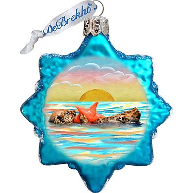 Designocracy At the Sea Mercury Glass Ornaments Set of 3 by G. DeBrekht Coastal Holiday Decor