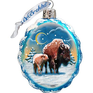 Designocracy Winter Family Mercury Glass Ornaments Set of 3 by G. DeBrekht Wildlife Holiday Decor