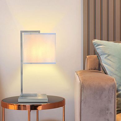 Nextop 21 in. Steel Square Tube Table Lamp for Reading, Bedside, Living Room, End Table