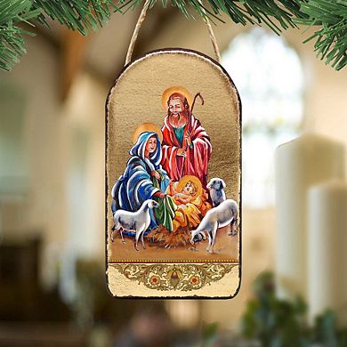 G.Debrekht Holy Family Religious Christian Sacred Icon Ornament Inspirational Icon Decor