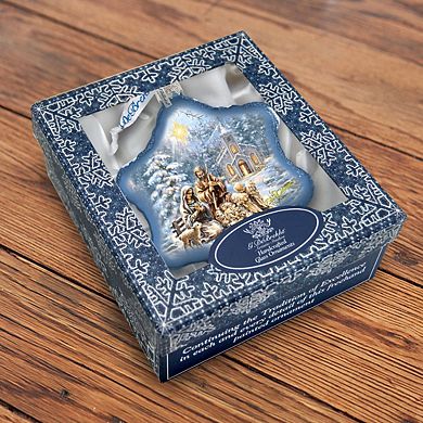 G.Debrekht Nativity at the Chapel Glass Ornament by D. Gelsinger DecorNativity Holiday Decor - 754-101-DG