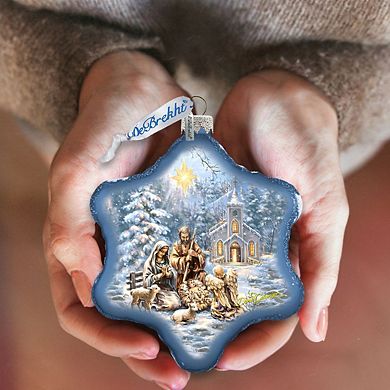 G.Debrekht Nativity at the Chapel Glass Ornament by D. Gelsinger DecorNativity Holiday Decor - 754-101-DG