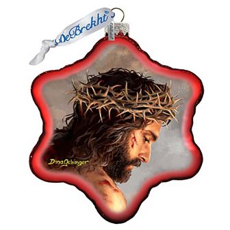 G.Debrekht Father Forgive Them Snowflake Glass Ornament by D. Gelsinger Christmas Decor - 754-103-DG