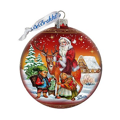Vintage Reindeer Ride Glass Ornament Limited Edition by G. DeBrekht