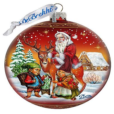 Vintage Reindeer Ride Glass Ornament Limited Edition by G. DeBrekht