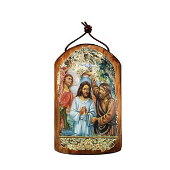 G.Debrekht Christening Religious Christian Sacred Icon Ornament Inspirational Icon Decor
