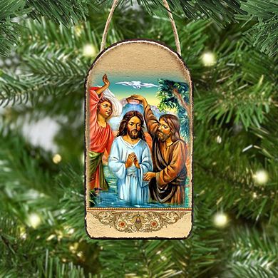 G.Debrekht Christening Religious Christian Sacred Icon Ornament Inspirational Icon Decor