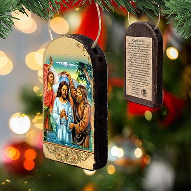 G.Debrekht Christening Religious Christian Sacred Icon Ornament Inspirational Icon Decor