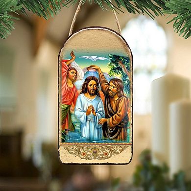 G.Debrekht Christening Religious Christian Sacred Icon Ornament Inspirational Icon Decor