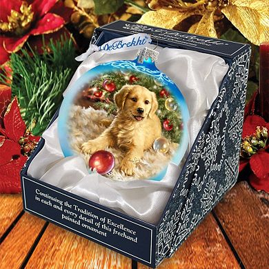 G.Debrekht Christmas Puppy Glass Ornament by D. Gelsinger Decor Christmas Decor - 71104-1609