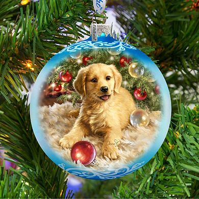 G.Debrekht Christmas Puppy Glass Ornament by D. Gelsinger Decor Christmas Decor - 71104-1609