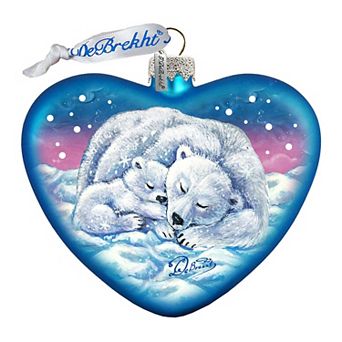 G.Debrekht Motherly Love Bears Glass Ornament by G. DeBrekht DecorWildlife Holiday Decor - 753-008