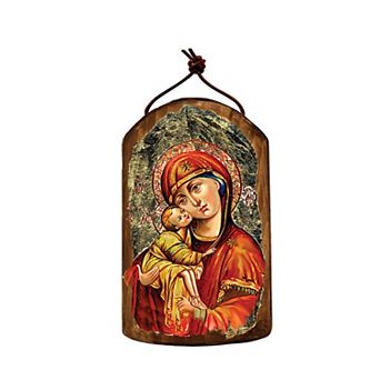 G.Debrekht Holy Virgin Mary Religious Orthodox Sacred Icon Ornament Inspirational Icon Decor