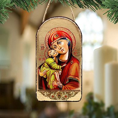 G.Debrekht Holy Virgin Mary Religious Orthodox Sacred Icon Ornament Inspirational Icon Decor