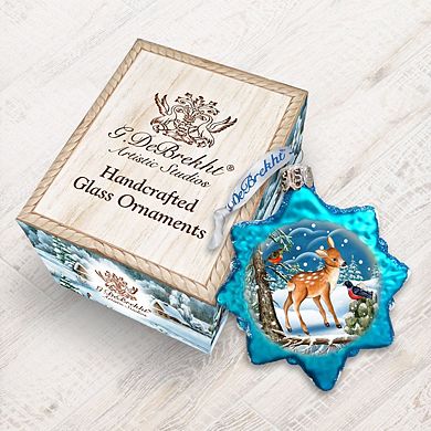 Designocracy Santa Forest Friends Mercury Glass Ornament by G. DeBrekht Wildlife Holiday Decor