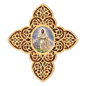 G.Debrekht Jesus Light Filigree Wooden Cross by D. Gelsinger Inspirational Icon Decor - 88481-DG