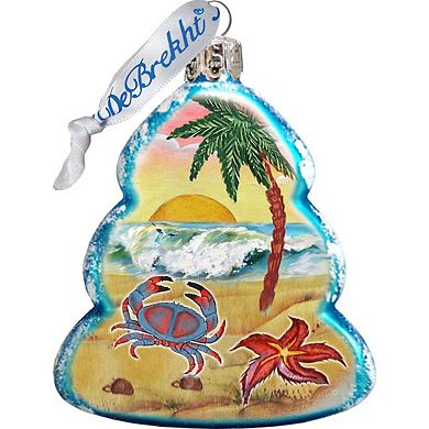 Designocracy Fun at The Beach Mercury Glass Ornaments Set of 3 by G. DeBrekht Coastal Holiday Decor
