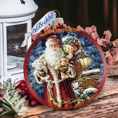 Silent Night Santa Glass Ornament Limited Edition by D. Gelsinger
