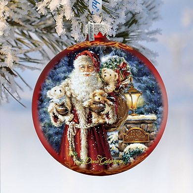 Silent Night Santa Glass Ornament Limited Edition by D. Gelsinger