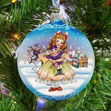 G.Debrekht Nutcracker Clara Glass Christmas Ornament by G. DeBrekht Decor Christmas Decor - 73365
