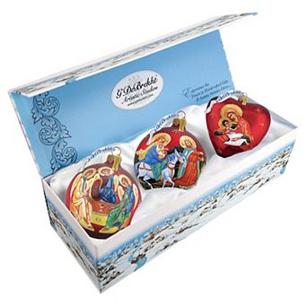 G.Debrekht Nativity Glass Ornament Set of 3 by G. DeBrekht DecorNativity Holiday Decor - 73510-B3