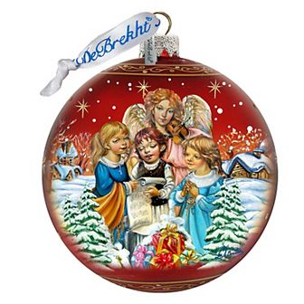 Christmas Guardian Angel Ball Glass Christmas Ornament Limited Edition by G. DeBrekht