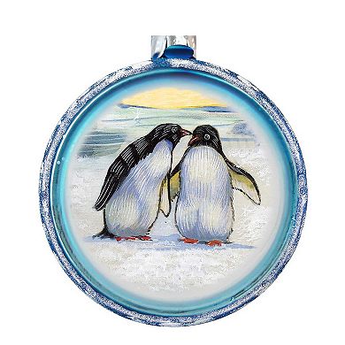 G.Debrekht Penguins Glass Ornament by G. DeBrekht DecorWildlife Holiday Decor - 764-015