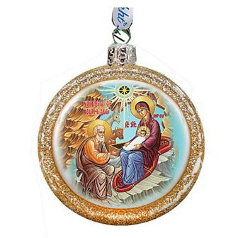 G.Debrekht Orthodox Nativity Glass Ornament by G. DeBrekht DecorNativity Holiday Decor - 73752G