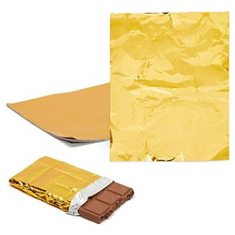 100 Sheets Gold Chocolate Bar Foil for DIY Caramels, Sweets, 6 x 7.5 In