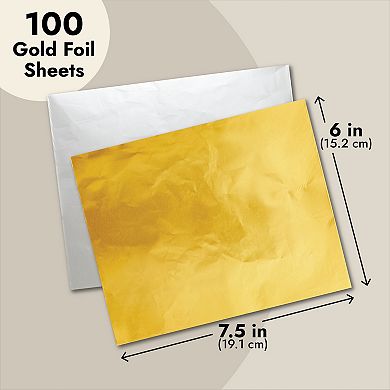 100 Sheets Gold Chocolate Bar Foil for DIY Caramels, Sweets, 6 x 7.5 In