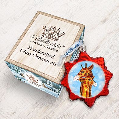 Designocracy Giraffe Mercury Glass Ornament by G. DeBrekht Wildlife Holiday Decor