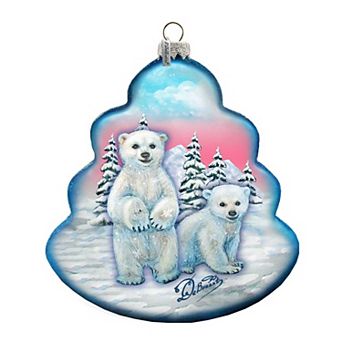 G.Debrekht Polar Bear Tree Glass Ornament by G. DeBrekht DecorWildlife Holiday Decor - 762-012