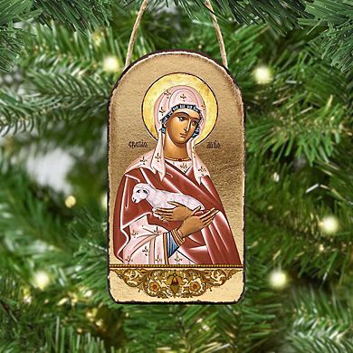 G.Debrekht Saint Agnia Religious Christian Sacred Icon Ornament Inspirational Icon Decor