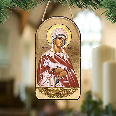 G.Debrekht Saint Agnia Religious Christian Sacred Icon Ornament Inspirational Icon Decor