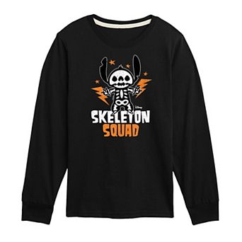 Disney's Lilo & Stitch Boys 8-20 Skeleton Squad Long Sleeve Graphic Tee