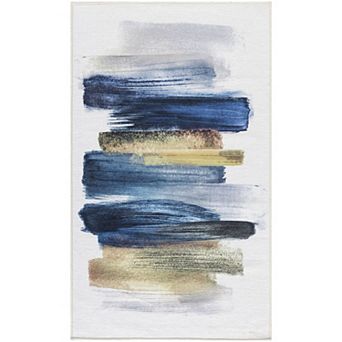 Nourison Washables Abstract Brushstroke Indoor Non-skid Area Rug