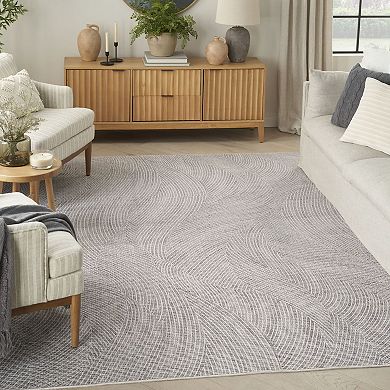 Nourison Washables Wavy Modern Indoor Non-skid Area Rug