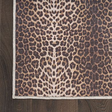 Nourison Washables Leopard Modern Indoor Non-skid Area Rug