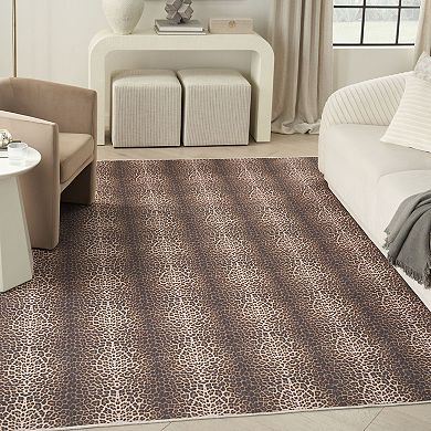 Nourison Washables Leopard Modern Indoor Non-skid Area Rug