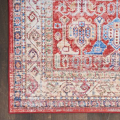 Nourison Fulton Vintage Bordered Persian Non-slip Flatweave Indoor Rug