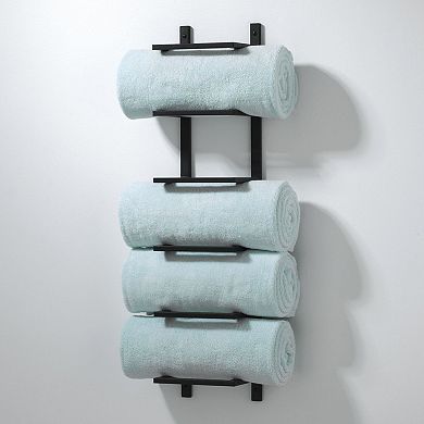 Wall Towel Rack For Rolled Bath Towels,New Upgrade 3 Bar