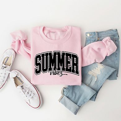 Simply Sage Market Varsity Summer Vibes Cursive Sweatshirt