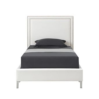 Galmori Platform Twin Size Bed Nailhead Trim
