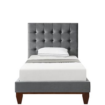 Sabina Platform Twin Size Bed Button Tufted