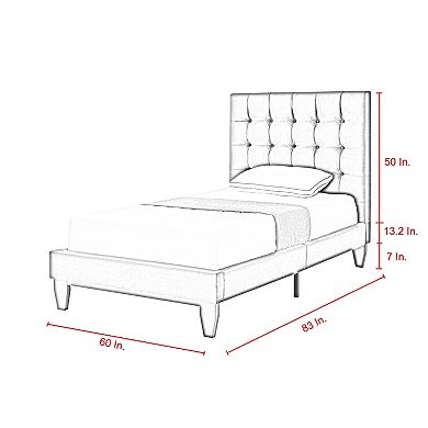 Sabina Platform Full Size Bed Button Tufted