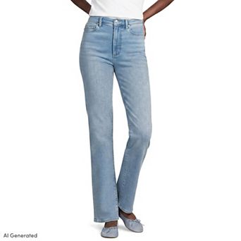 Petite Lands' End Recover High-Rise Straight-Leg Jeans