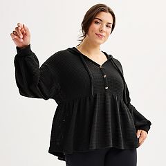 Women's Plus Henley Tops