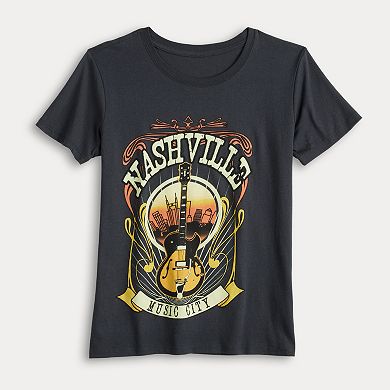 Juniors' Nashville Music City Graphic Tee