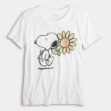 Juniors' Sunflower Snoopy Graphic Tee