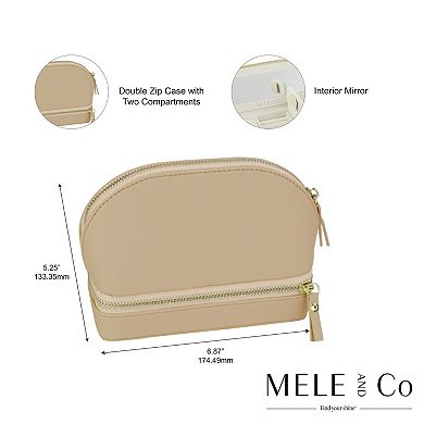 Mele and Co Duo Vegan Leather Jewelry & Cosmetic Travel Case